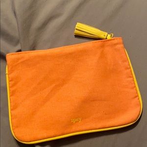 Orange makeup bag